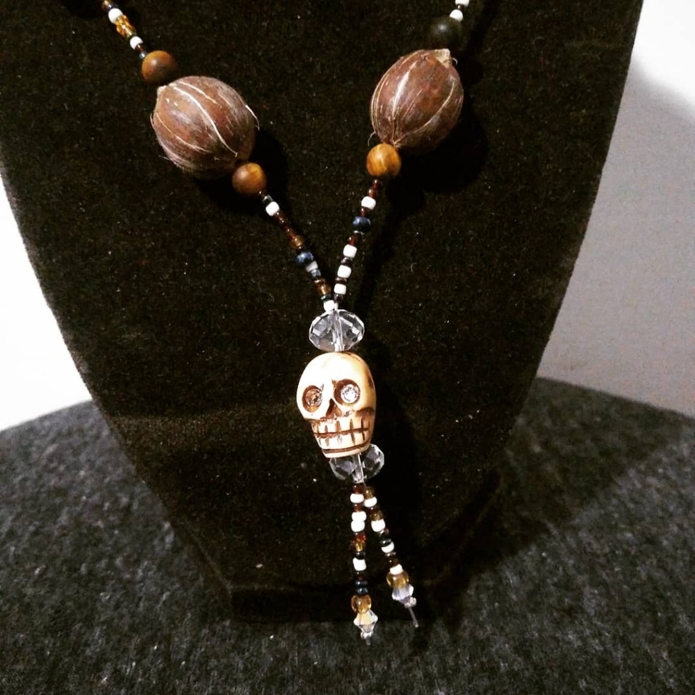 Bone skull necklace